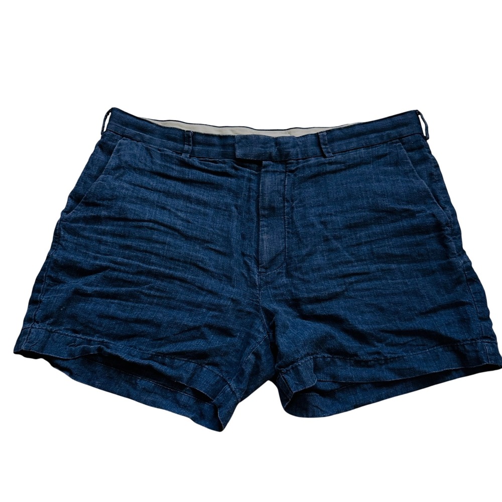 Coastal Banana Republic 100% Linen Navy Shorts 38 Resort Summer Minimalist